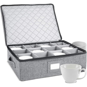 storageLAB cup and mug storage case with hard shell protecting dishes on the go