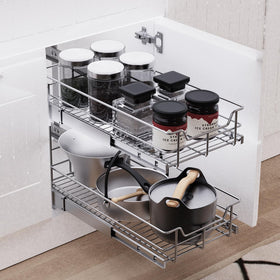 STORKING versatile storage for pots, pans, and small appliances.