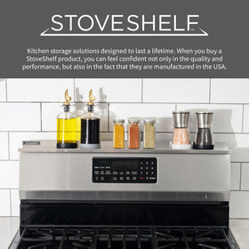 StoveShelf magnet close-up highlights secure attachment.