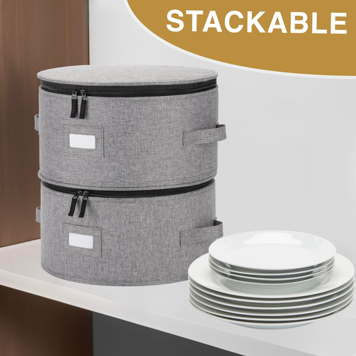 STOZU container includes a label holder to identify contents at a glance.