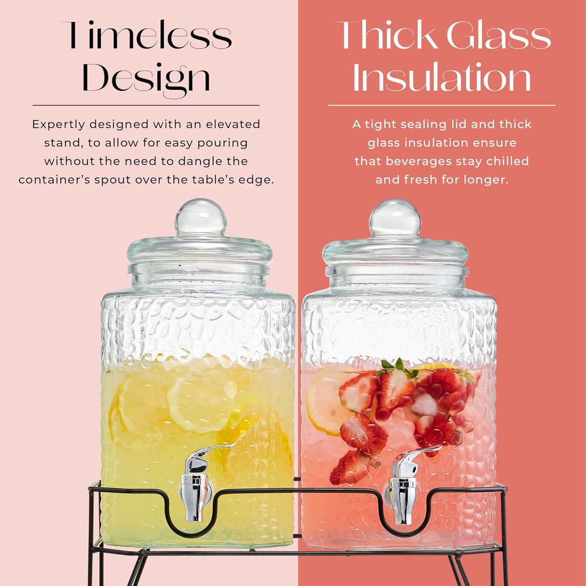 Style Setter crystal-clear glass walls highlight beverages