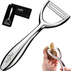 SUCCFLY vegetable peeler with stainless steel blade for precise peeling and reduced waste.