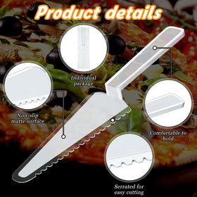 Suclain serrated spatula edge aids lifting pies, cheesecakes, and pastries neatly.