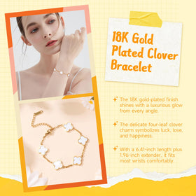 Suhctuptx 18K Gold Plated Clover Bracelet adds a subtle lucky touch