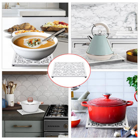 Sumnacon gift-ready rustic white trivet, ideal for housewarmings or holidays.