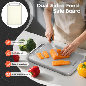 Sumzzz 2-in-1 cutting board is dishwasher safe for easy cleaning