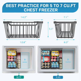 SUNALLY freezer organizer bin front view showing contents clearly