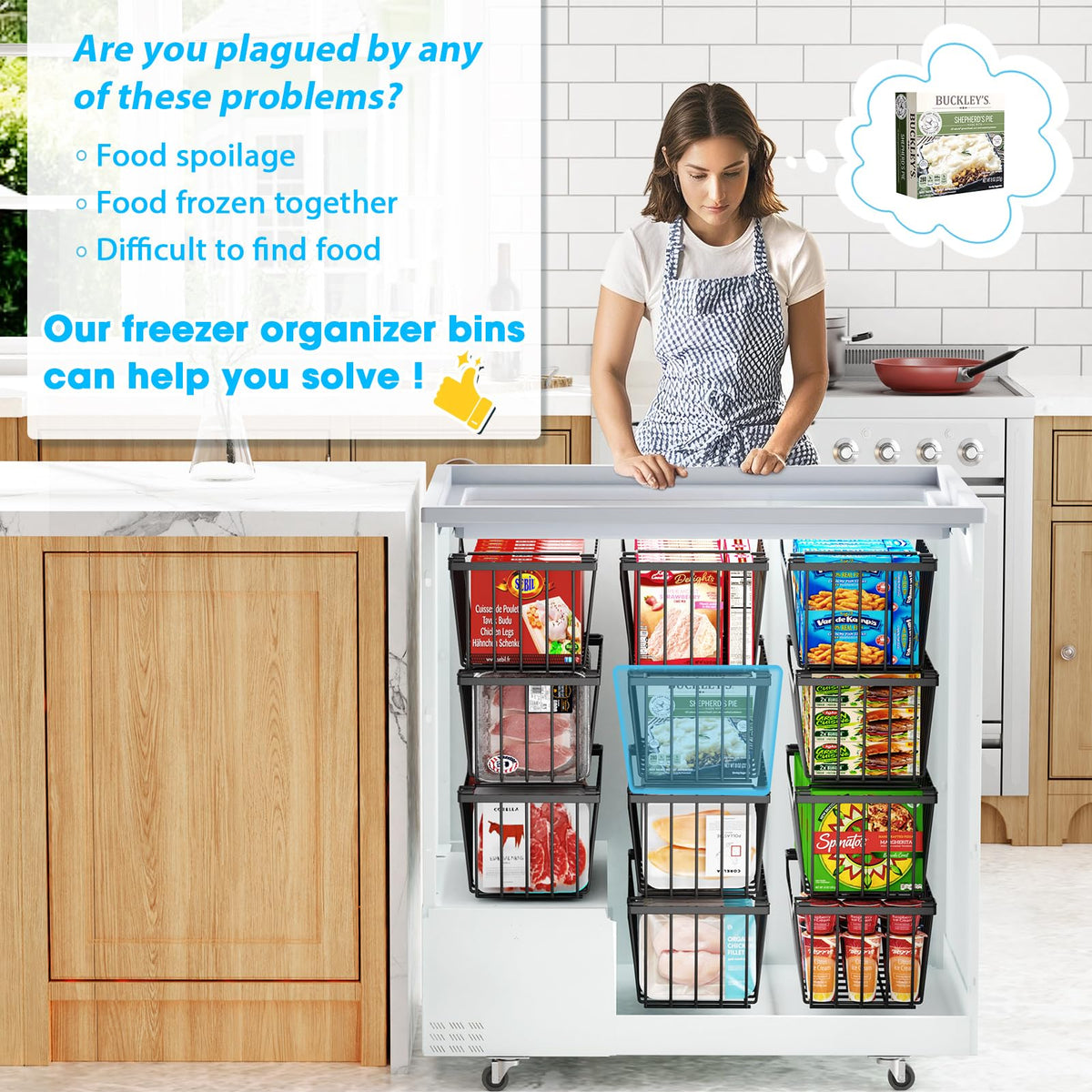 SUNALLY freezer storage for meats, vegetables, meals and desserts