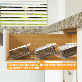 Suneerplay jars mounted on rack for easy glance.