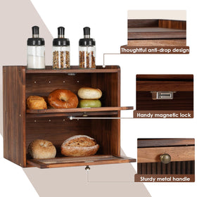 Sunhoo bread box magnetic door keeps contents clean and fresh