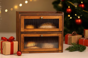 Sunhoo bread box top view highlights flat surface for extras
