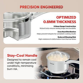 Sunhouse tempered-glass lid with steam vent for monitoring without moisture loss