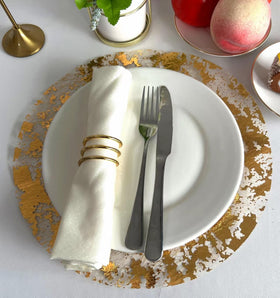 Sunlunckystar easy-cleanup gold placemats for quick post-event tidying.