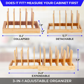 Sunny Tots magnetic lock pan organizer prevents shifting during heavy use.