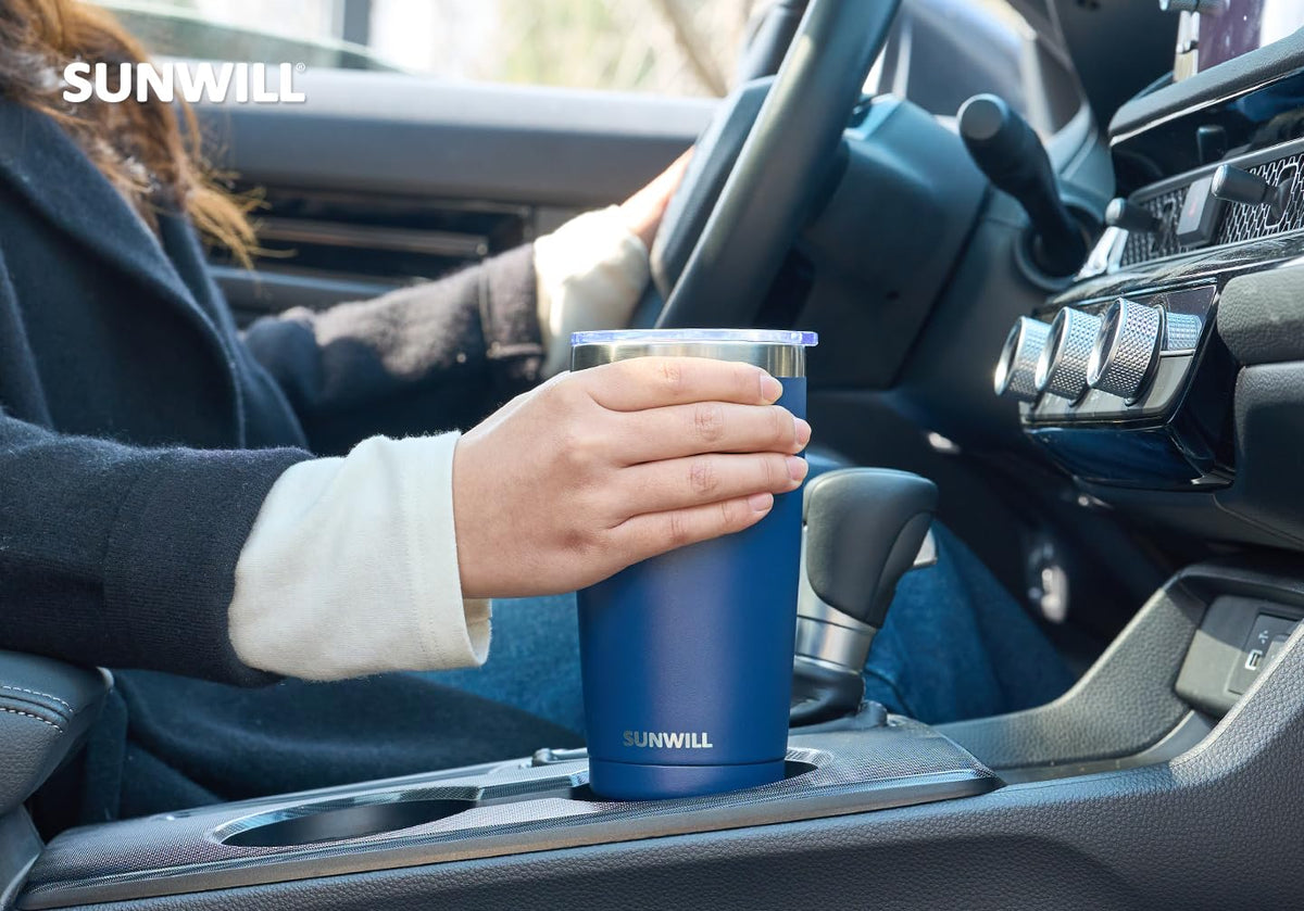 SUNWILL cup-holder friendly design fits most car consoles and gym bags.