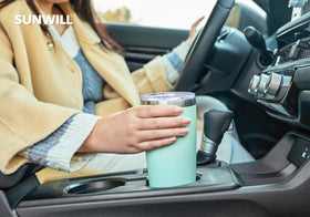 SUNWILL Travel Coffee Tumbler fits car cup holders for easy commutes