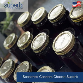 Superb Sealing Solutions gold-finish pack adds attractive, easy pantry labeling.