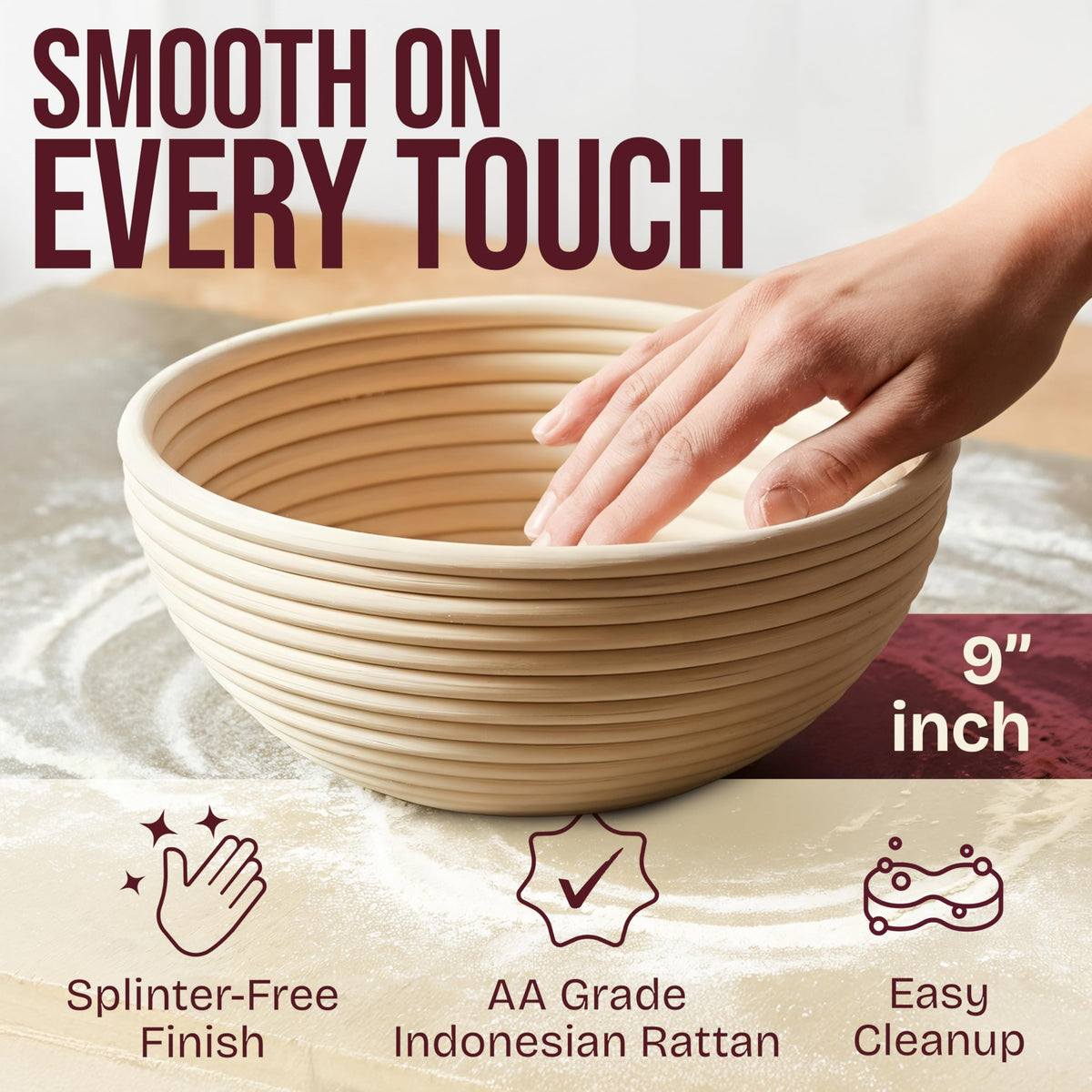 Superbaking dual non-stick system for smooth proofing to bake transfer.