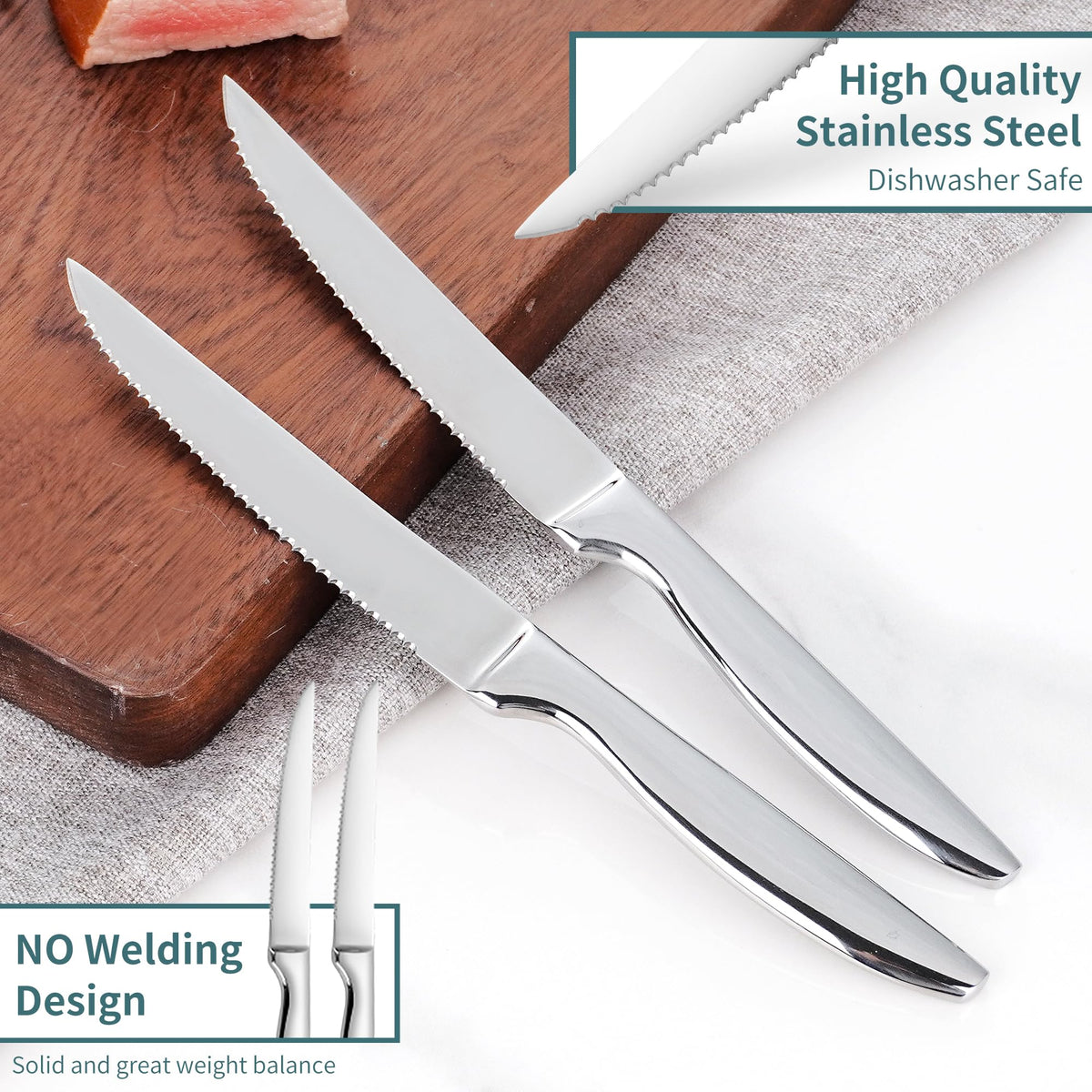 SuperCook 8-piece knife set rust-resistant blades for long-lasting performance.