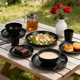 Supernal cups in black providing reusable convenience during travel