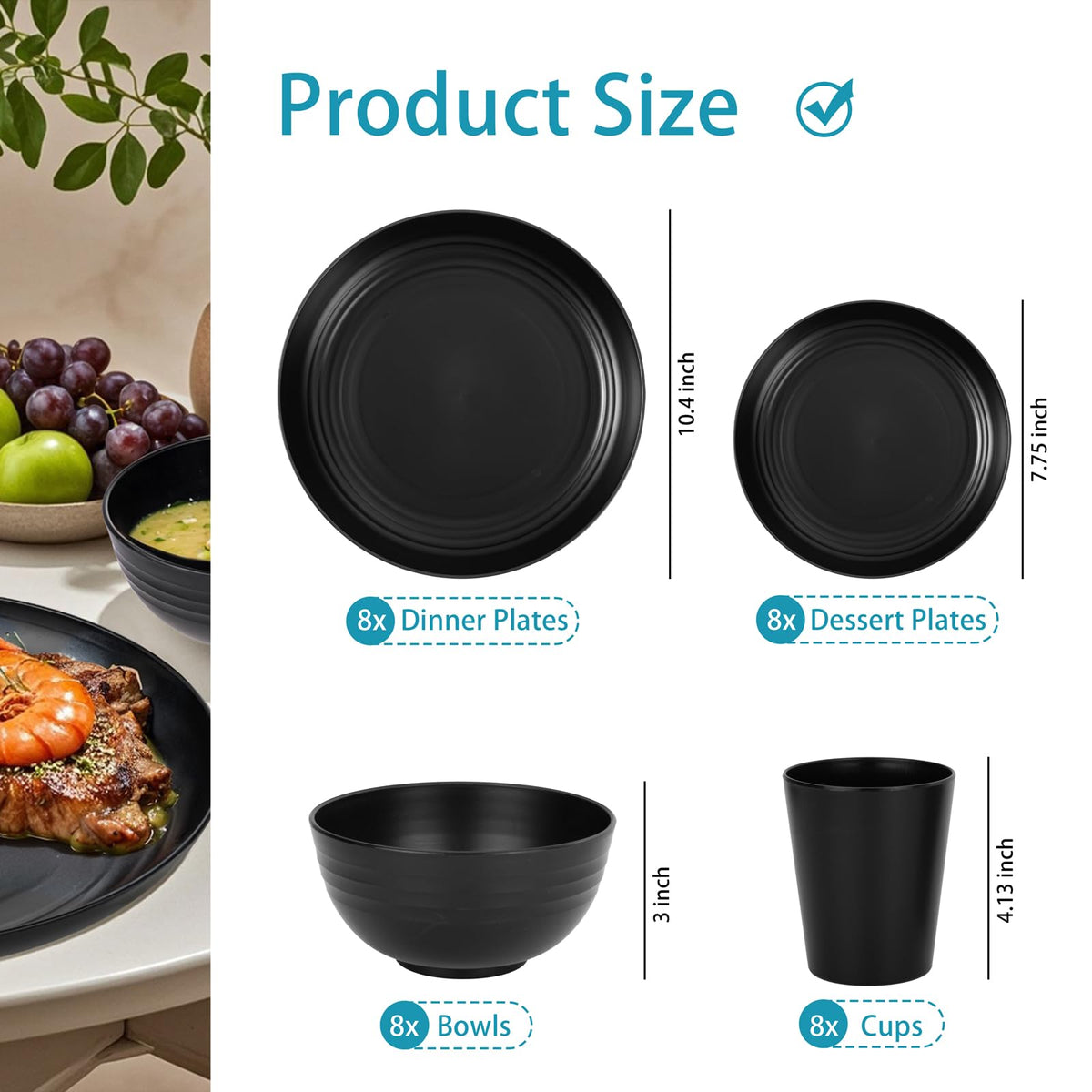 Supernal unbreakable plates shown in a table setting