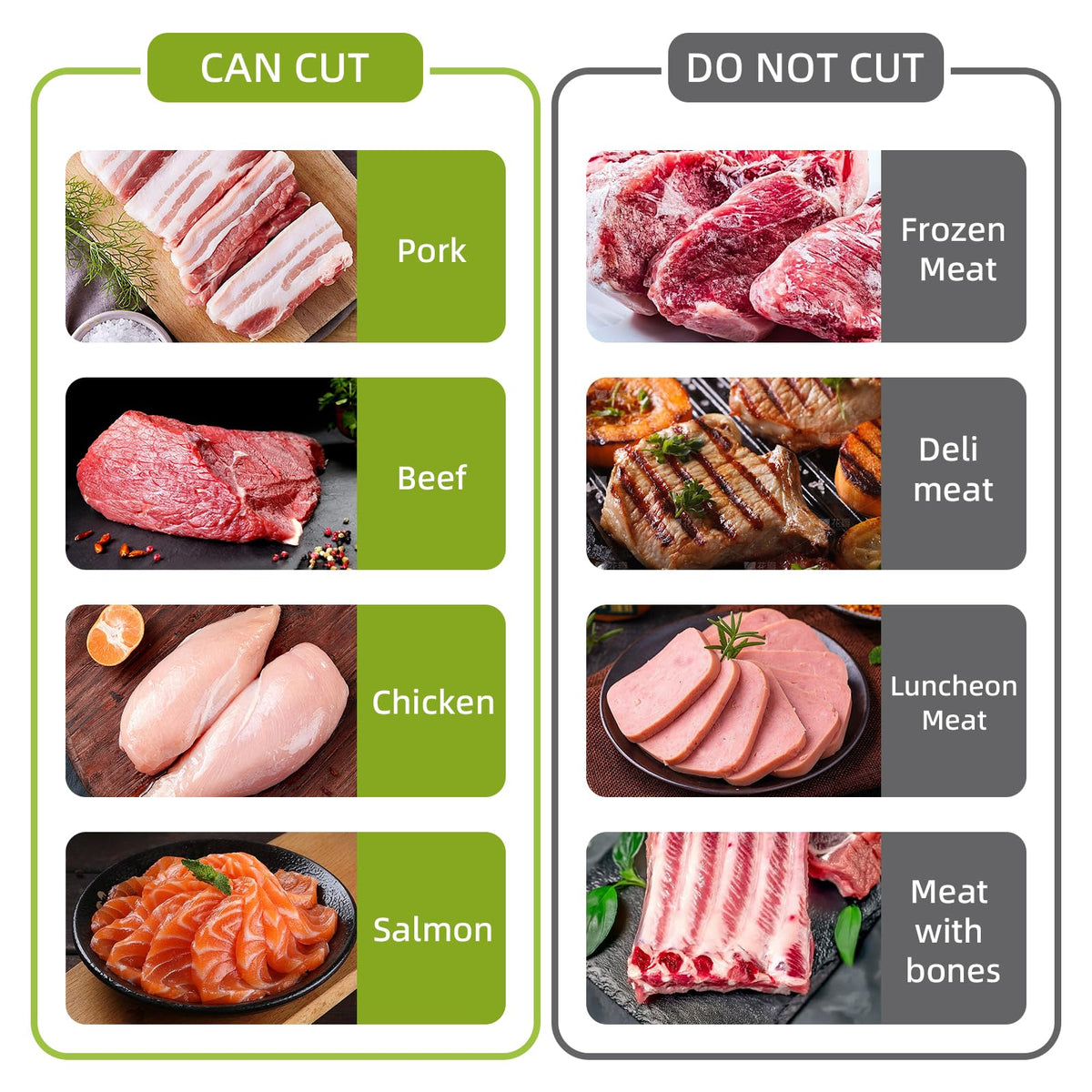 SupMaKin Fresh Meat Slicer includes a cleaning brush and wall-mount storage.