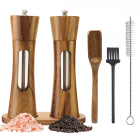 SUPRNN 8-inch acacia wood grinders shown on a kitchen counter for daily use