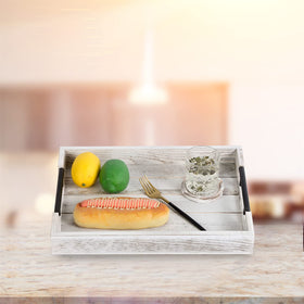 SUQANACY rustic tray with handles adds farmhouse charm to living spaces