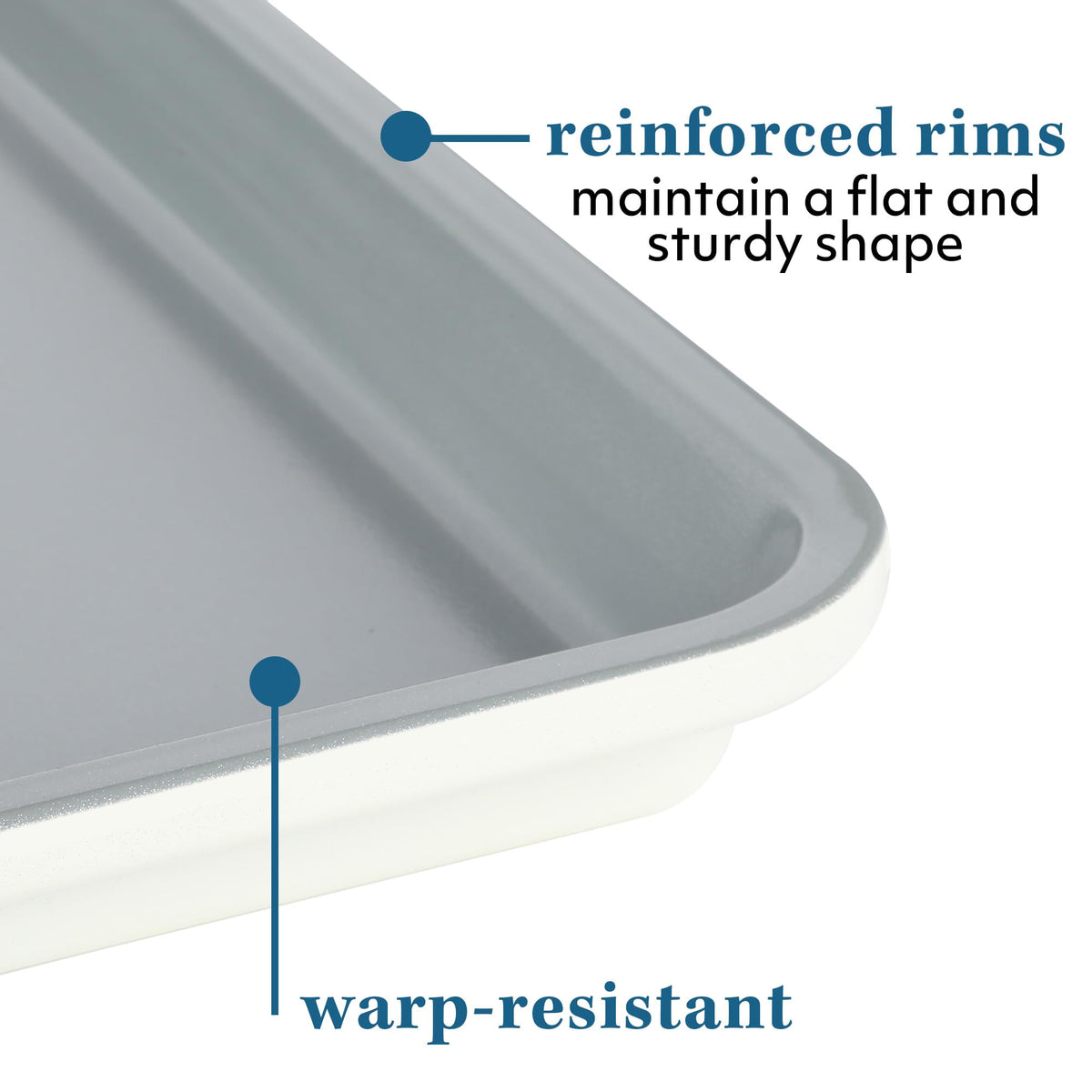 Sur La Table Bake Sale cookie sheet linen white exterior adds bright kitchen style.