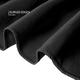 Surmente black fitted tablecloth on a 6ft table; smooth, even drape.