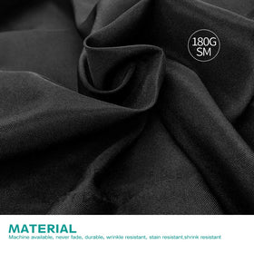 Surmente two-pack packaging for black tablecloths; convenient storage.