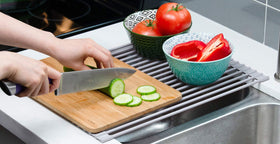 Surpahs over-sink rack is dishwasher safe for easy cleanup.
