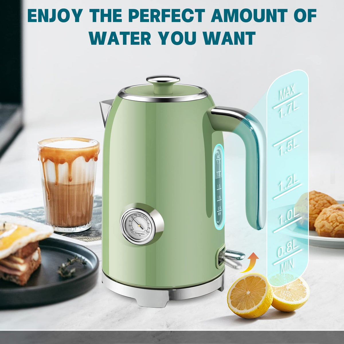 SUSTEAS honeycomb filter and drip-free pour keep counters tidy.