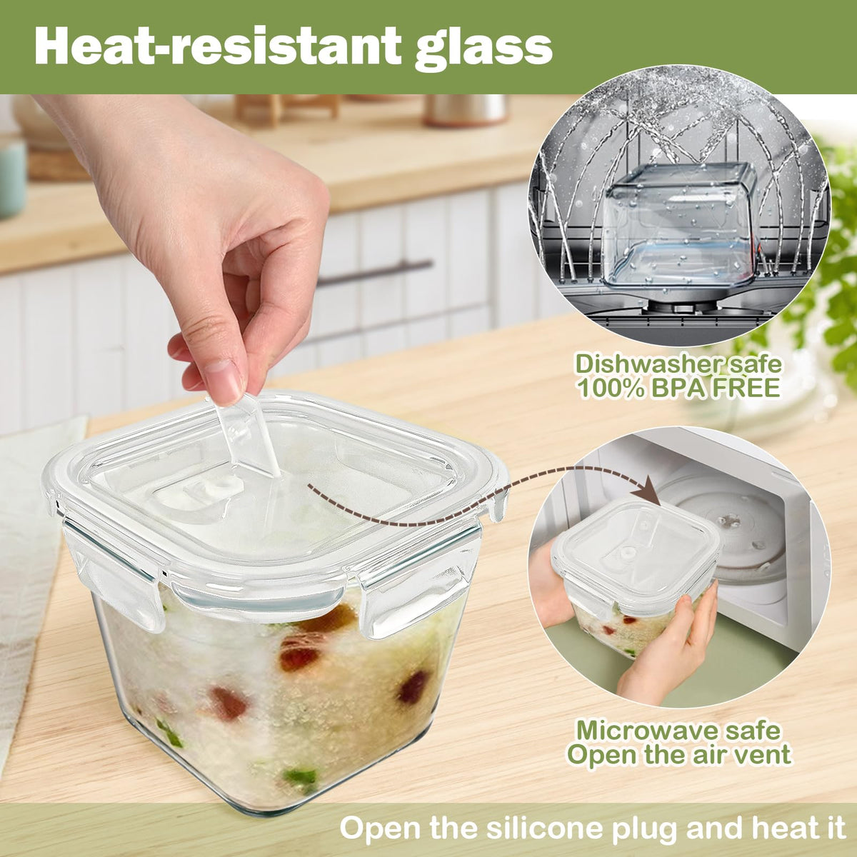 Susukkie dishwasher-safe glass container easy to clean after meals