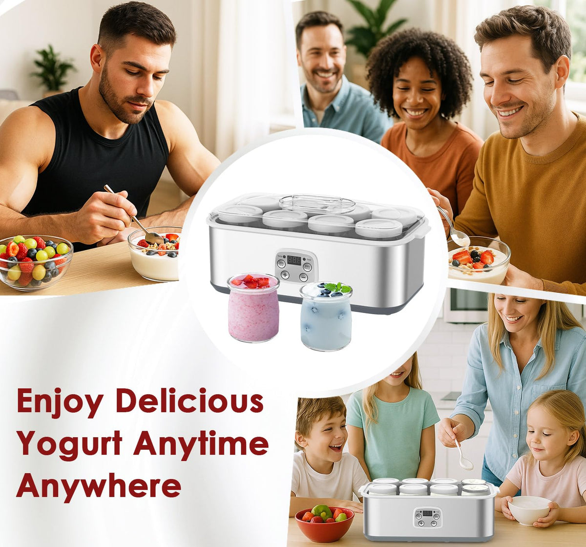 Suteck yogurt maker supports overnight fermentation for thick results.