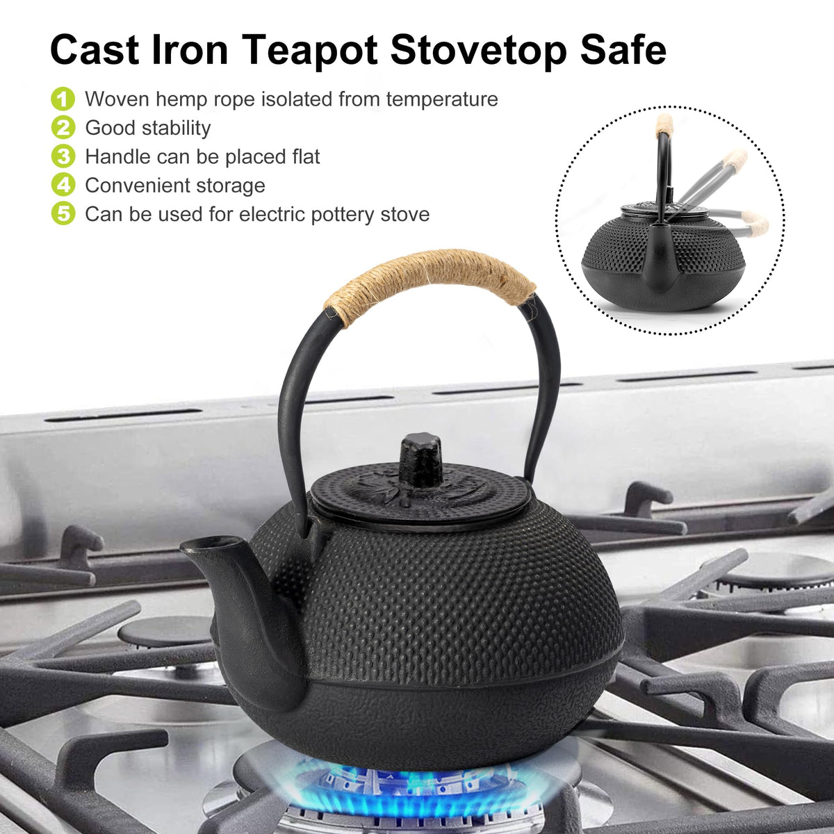 Suyika Tetsubin teapot in a decorative kitchen display