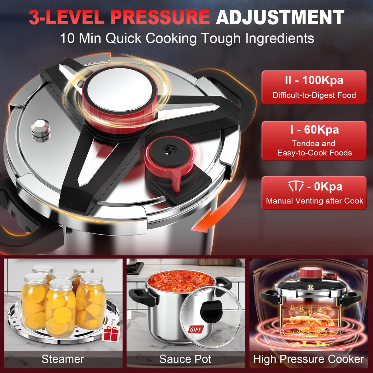 SVKLHY induction-ready cooker works on smooth induction surfaces.