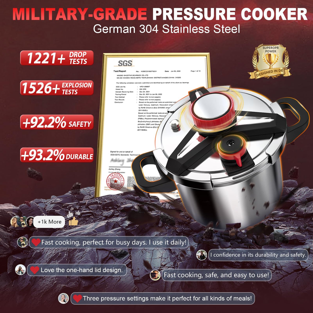 SVKLHY steamer basket enables versatile steaming with 8 quart pot.