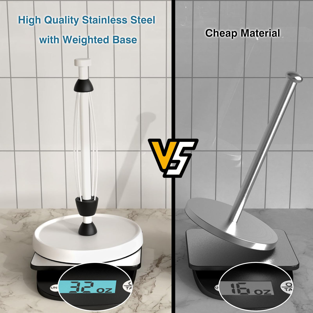 Swaitee countertop towel holder in a modern kitchen environment