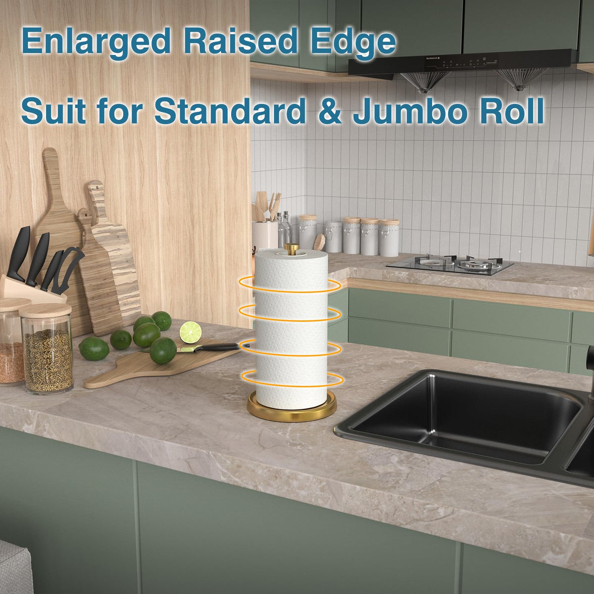 Swaitee gold stainless steel base adds stable, stylish kitchen decor.
