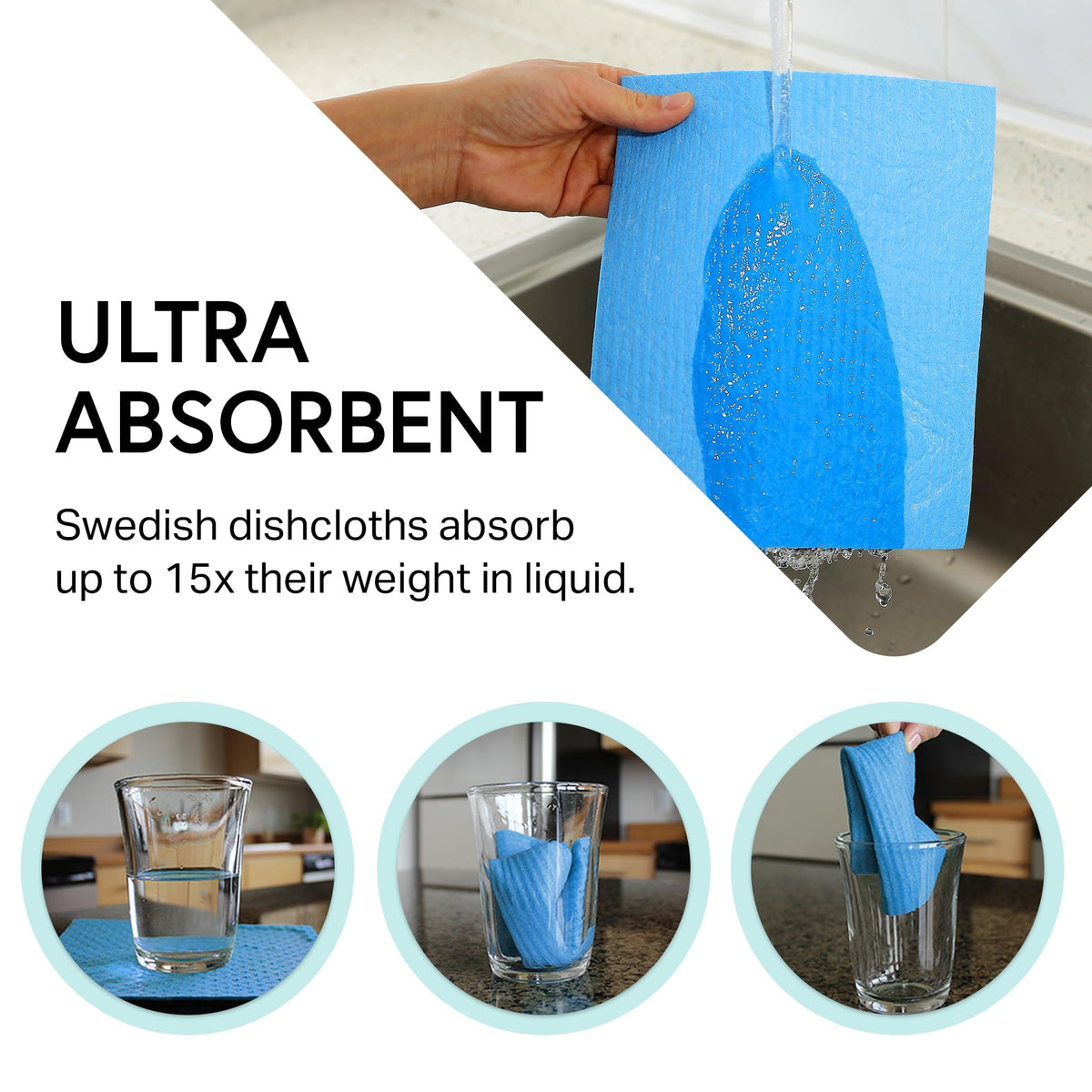 Swedish Wholesale dishcloths activation dampen feature makes cloth pliable when wet.