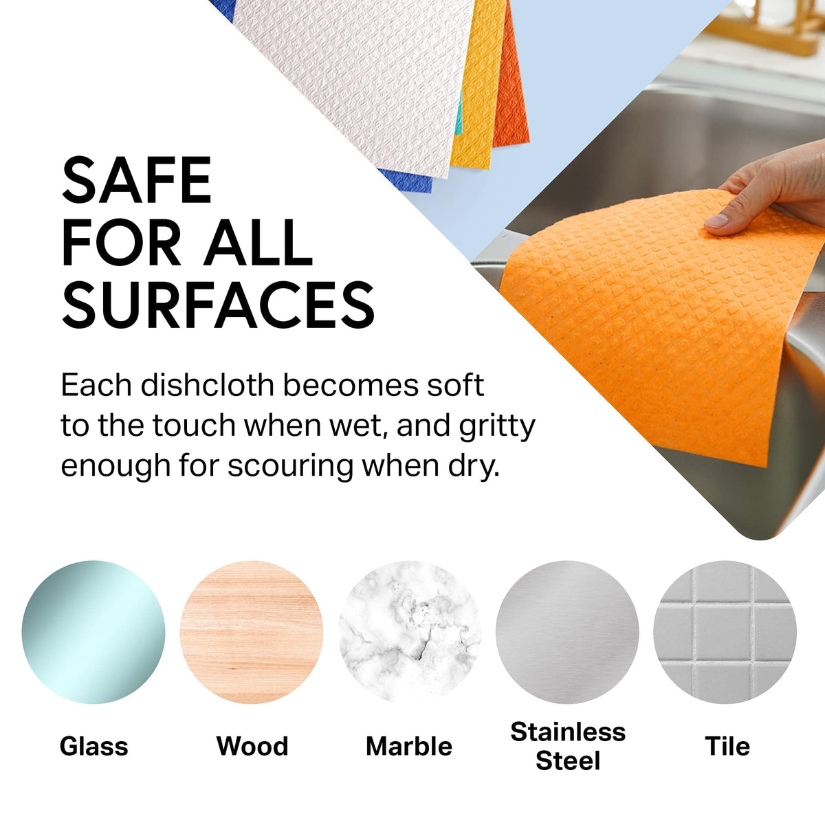 Swedish Wholesale dishcloths blue on kitchen surface cleans countertops and dishes
