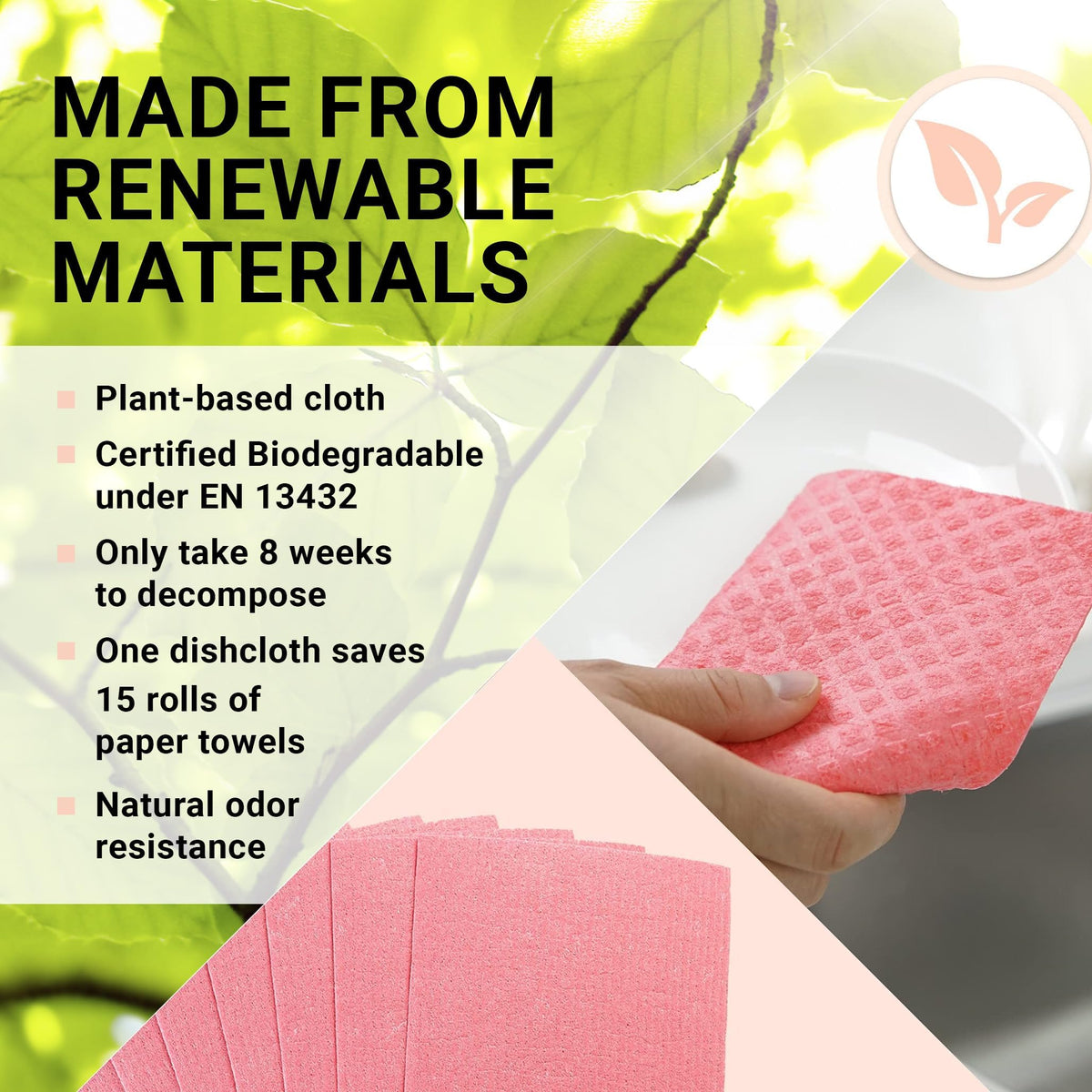 Swedish Wholesale dishcloths reduce paper towel waste in daily chores