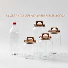 Sweejar half-gallon pantry jar stores staples with visible organization.