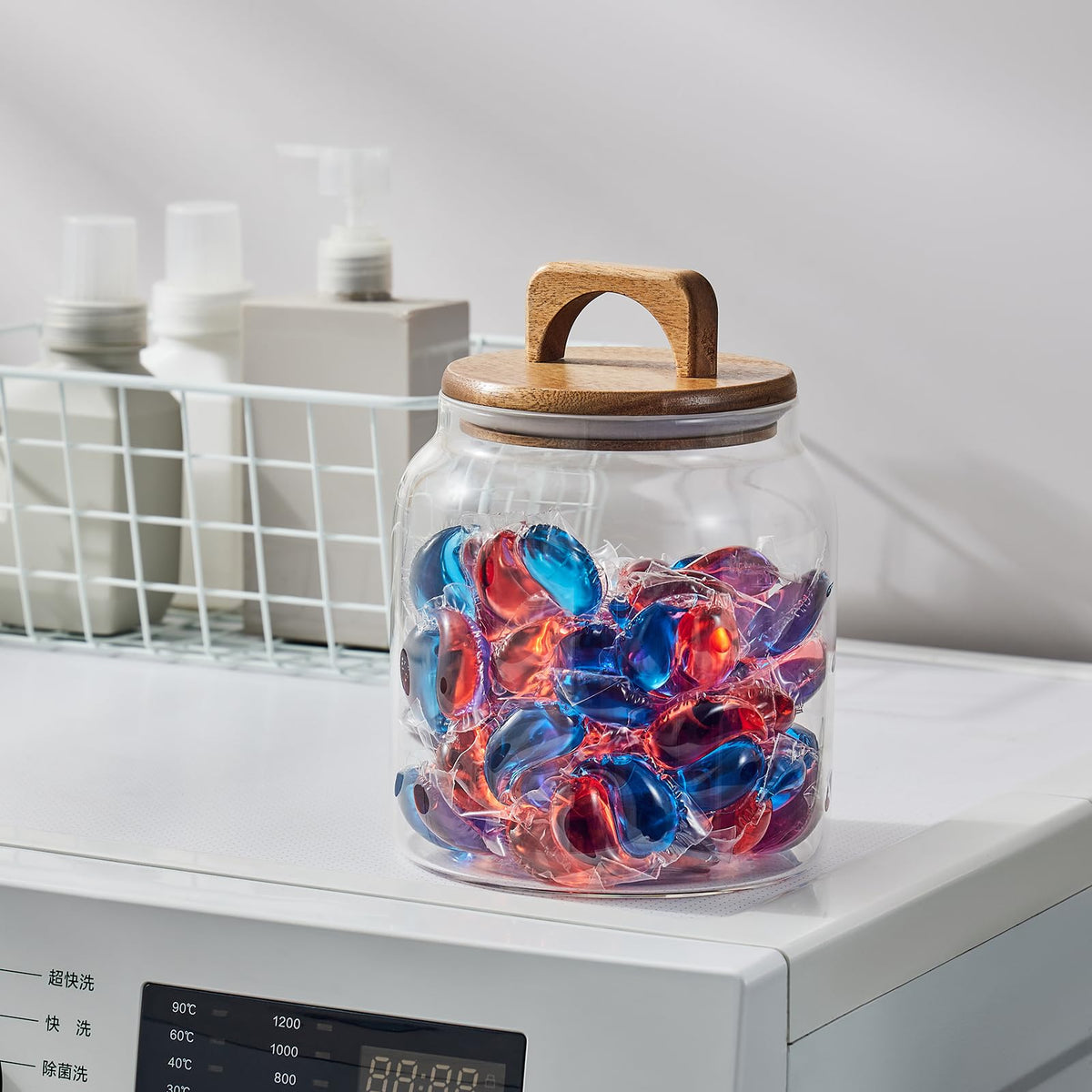 Sweejar laundry-room organization jar aiding space efficiency