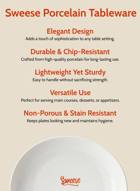 Sweese chip-resistant porcelain for daily use and durable performance.