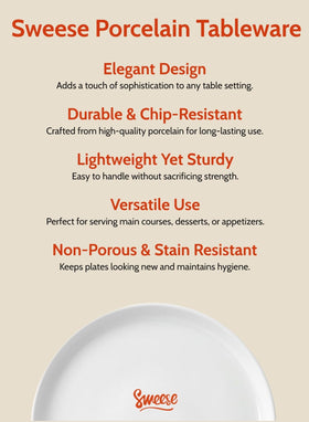 Sweese lead-free porcelain plates provide durable, safe everyday use.