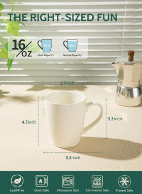 Sweese 16 oz mug with wide mouth, great for latte