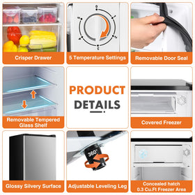 Sweetcrispy mini fridge freezer compartment for small frozen items.