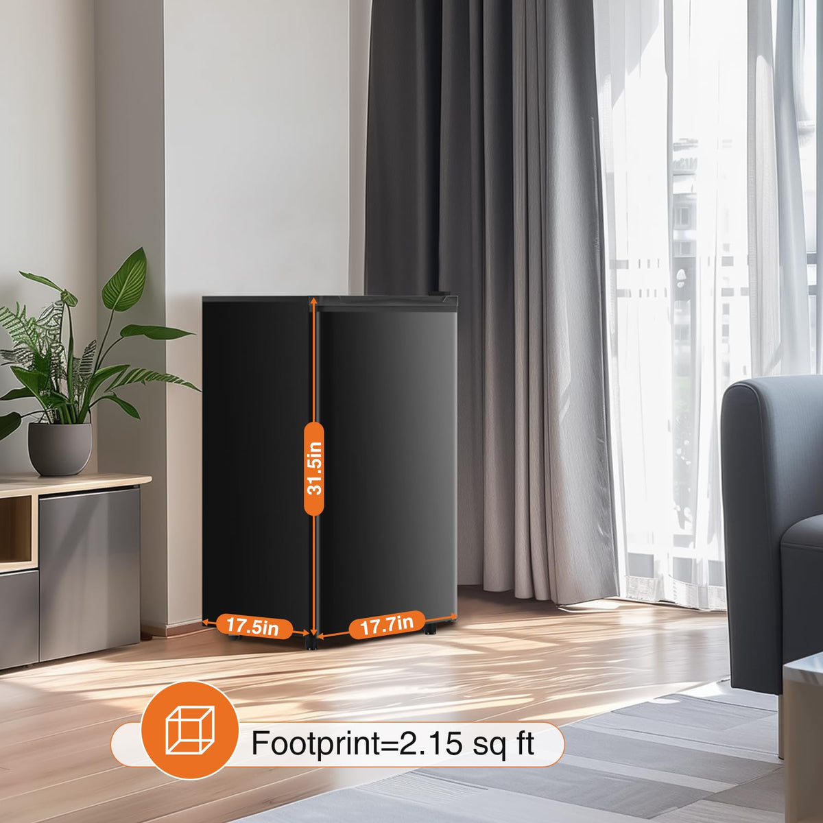 Sweetcrispy compact fridge fits in bedrooms or offices for easy access